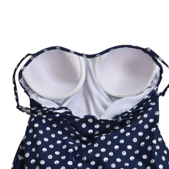 OP Ocean Pacific Swimsuit Swim Dress Blue One Piece Swimming  Size 10 - Picture 5 of 8